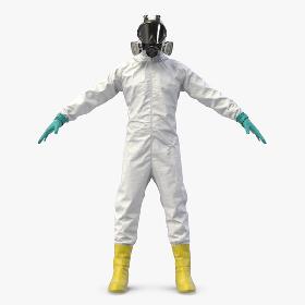 3D Hazmat Worker Clothes (White)